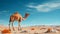 Surreal Camel In The Desert: A Fusion Of Minimalism And Science-fiction