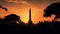 Surreal Central Park: Cleopatra\\\'s Needle Dog Park At Sunset Silhouette