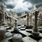 Surreal Chessboard with Abstract Pieces: Creative Strategy