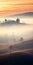 Surreal Cinematic Minimalistic Shot Foggy Country Sunrise