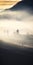 Surreal Cinematic Minimalistic Shot: Hill Scene In The Fog