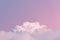 Surreal cloud podium on blue pink pastel gradient sky white clouds with space.Beauty cosmetic product placement pedestal present