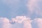 Surreal cloud podium outdoor on blue sky gold pastel clouds with empty space.Beauty cosmetic product placement pedestal present