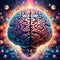 Surreal colorful futuristic space brain mind intelligence entity