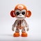 Surreal Cyberpunk Toy Monkey: Bold Manga-inspired Vinyl Collectible