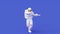 Surreal dancing astronaut or cosmonaut or spaceman in space suit, futuristic sci-fi cosmic galactic background, 3d render modern t