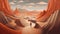 Surreal Desert Landscape Illustration With Mystical Terrains