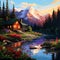 Surreal Digital Painting of a Wilderness Retreat in the Alaskan Wilderness