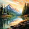 Surreal Digital Painting of a Wilderness Retreat in the Alaskan Wilderness