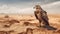 Surreal Eagle In Desert Environment