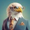 Surreal Eagle: Photorealistic Illustration Of An Eagle In A Suit And Glasses