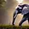 A surreal elephant with butterfly wings, gently gliding through an enchanted forest4, Generative AI