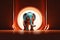 Surreal elephant on stage. Generative ai