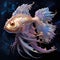 Surreal fantasy betta fish made of intricate jewels and gemstones Generative AI
