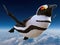 Surreal Funny Flying Penguin, Bird