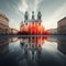 Surreal Fusion of Vilnius' Gothic Cathedrals and Baroque Buildings with a Modern Twist