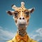 Surreal Giraffe In Yellow Suit: Photorealistic Surrealism Art