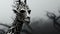 Surreal Gothic Giraffe With Hair: Dark And Mysterious 3d Landscape