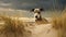 Surreal Greyhound Portrait In Nature: Photorealistic Seascapes And Dutch Landscapes