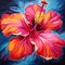 Surreal Hibiscus Flower in a Vibrant and Whimsical Art Style