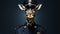 Surreal Hyper-realistic Portrait: Giraffe Police Officer In Cop Hat