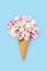 Surreal Ice Cream Cone with Apple Blossom Flowers