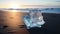 Surreal Ice Cube On Beach: A Captivating Blend Of Nature And Art