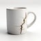 Surreal Juxtaposition: Detailed 3d Model Of Cracked Gray Mug With Hand