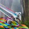 A surreal koala with a tail of rainbow ribbons, clinging to a fantastical eucalyptus tree2, Generative AI