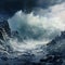 Surreal Landscape: Frozen Avalanche Tsunami
