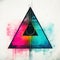 Surreal Multicolored Triangle With Dark Center - Dreamlike Spray Painted Realism