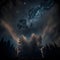 Surreal night sky full of stars and epic milky ways. Neural network generated art