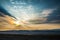 Surreal Owens Lake at sunset in California Usa