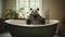 Surreal Panda Bathtub: Cinematic Stills And Minimalist Canvases