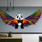 A surreal panda with wings made of rainbow-hued leaves, showcasing a stunning display of colors1, Generative AI