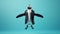 Surreal Penguin In Suit: A Realistic Depiction Of Chilling Grace