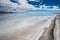 Surreal photo of flooded Bonneville Salt Flats in Toole County Utah