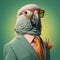 Surreal Portraiture: Vibrant Parrot In Business Suit And Tie
