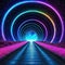 surreal reality concept of cosmic space portal with pathway in colorful glowing iridescent Digital art image cosmic