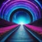 surreal reality concept of cosmic space portal with pathway in colorful glowing iridescent Digital art image cosmic