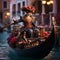 Surreal Renaissance Sculptures Dancing on Gondolas in Venice's Iconic Canals