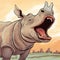 Surreal Rhino Illustration: A Mythological Twist In Ivory Coast Art