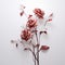 Surreal Rose Arrangement On White Background: Flowing Romantic Illustration