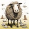 The Surreal Sheep: A Detailed Comic Book Art Illustration