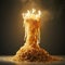 Surreal Spaghetti Candle Sculpture In Concert Lighting: Editorial Photography