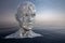 Surreal Stone Head, Ocean, Sea, Statue