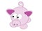Surreal style cartoon pink pig.