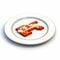 Surreal Symbolism: Pixel Airplane Game On Plate Made Of Cheese