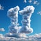 Surreal Symbolism: Vibrant Blue Clouds Shaped As Number Seventeen