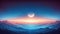 Surreal Twilight Dreamscape with Crescent Moon over Clouds, AI Generated